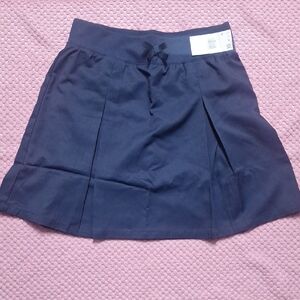 Navy Blue Pleated Skirt
